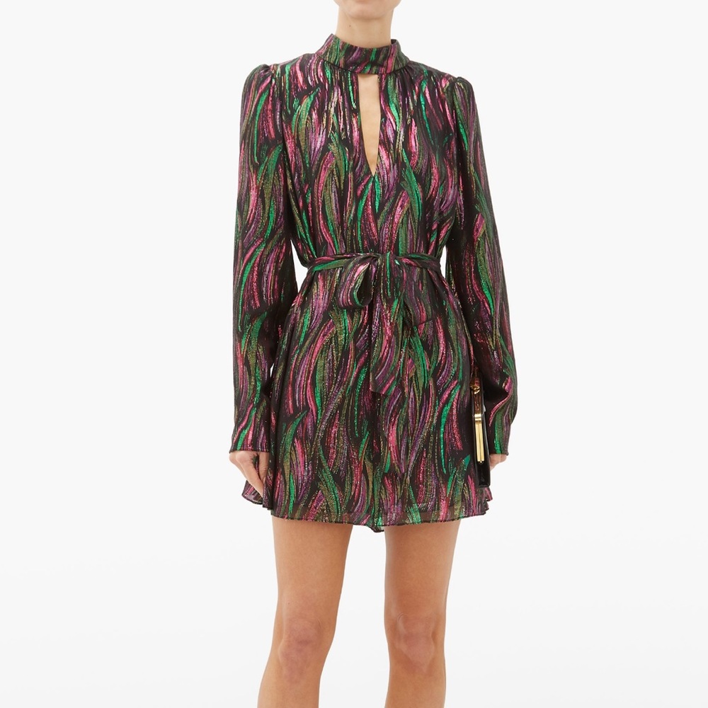 Saloni Rainbow Tania Silk Dress